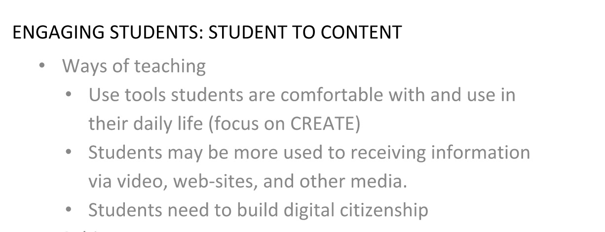 student to content engagement 